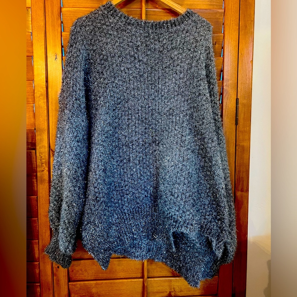 Willow-Root Sparkly Tinsel Sweater Sz L